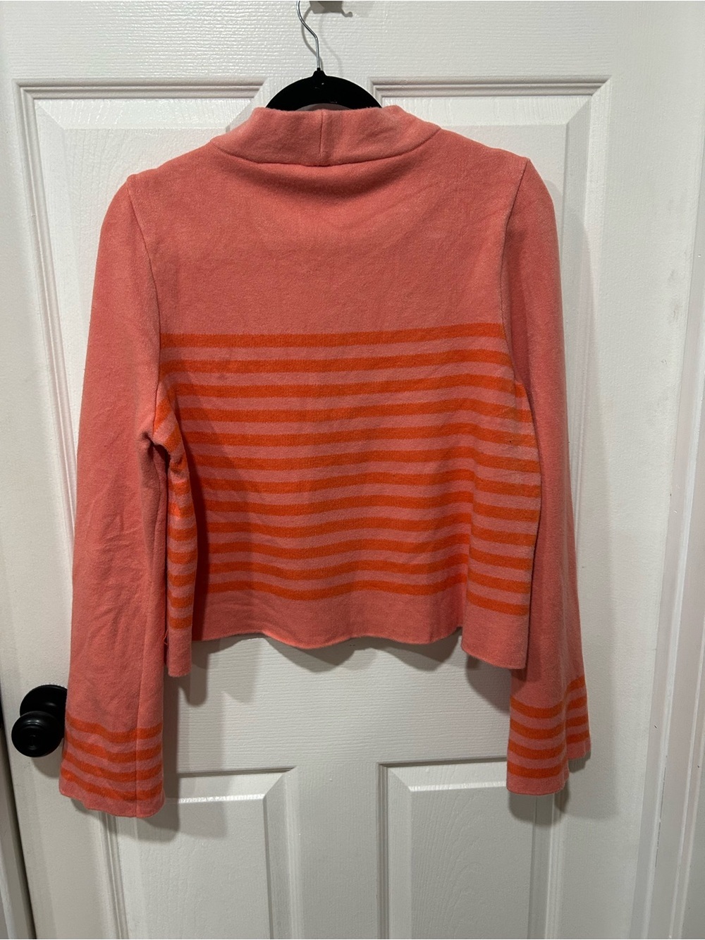 Moth Coral Pink and Orange Striped Mock Neck Sweater… - Picture 3 of 5